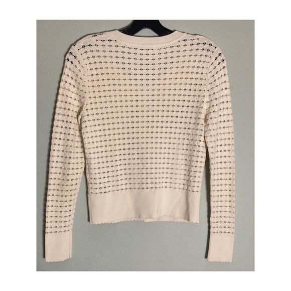 Sandro Cardigan Cropped Sweater Lace Crochet Lovely & Sweet ~ Sz 2 Small - Picture 4 of 10